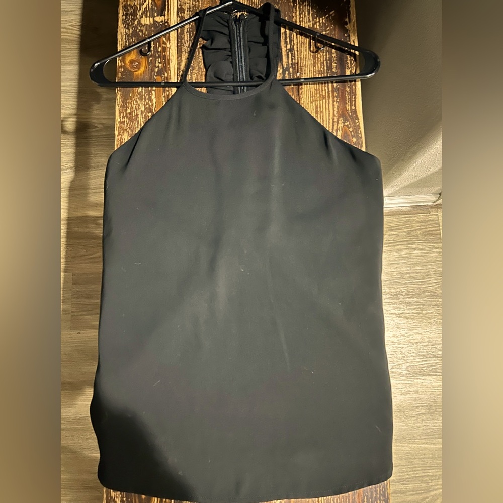 Razorback Naked Zebra tank with ruffle zip back